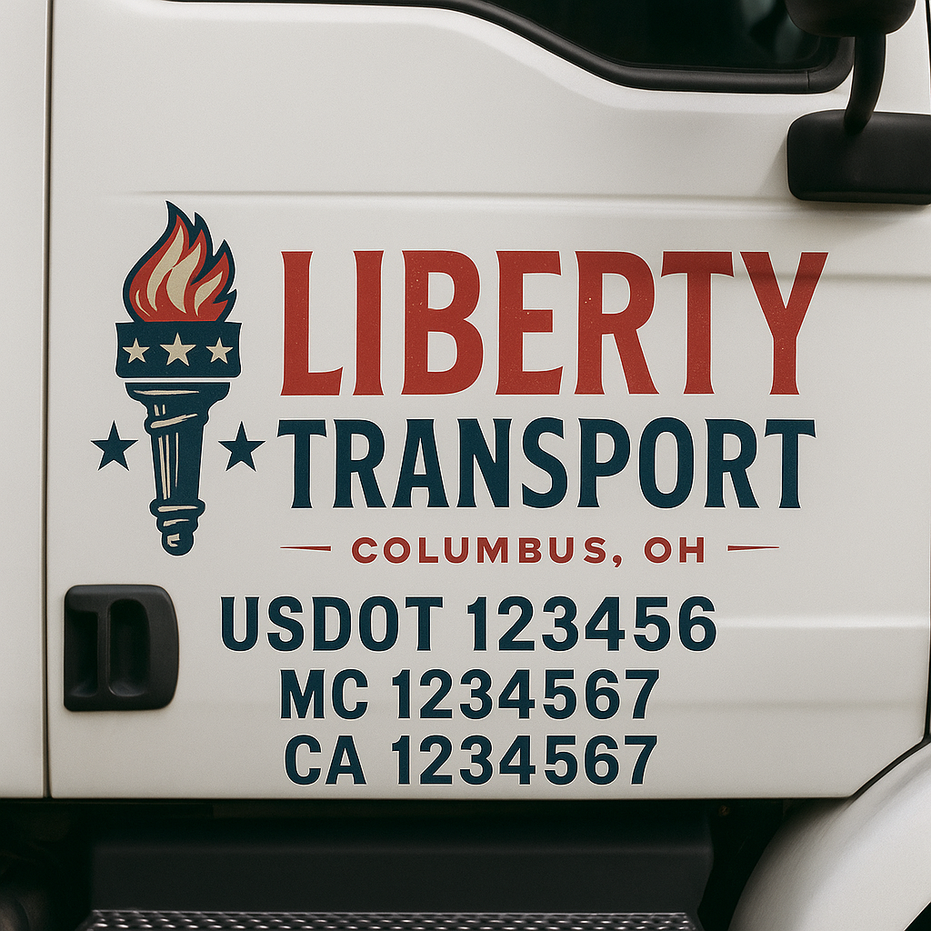 Custom Truck Door Decal Sticker Label Signs For Compliance | USDOT Truck Door Decal Lettering For Trucking & Transport Companies