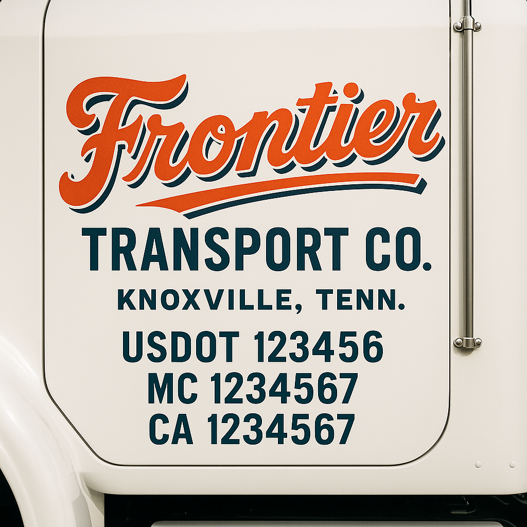 Custom Truck Door Decal Sticker Label Signs For Compliance | USDOT Truck Door Decal Lettering For Trucking & Transport Companies