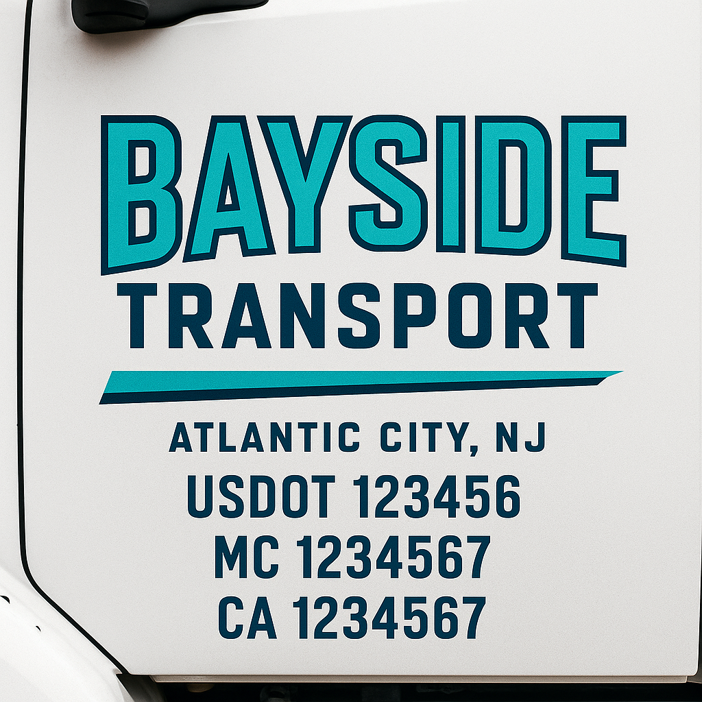 Custom Truck Door Decal Sticker Label Signs For Compliance | USDOT Truck Door Decal Lettering For Trucking & Transport Companies