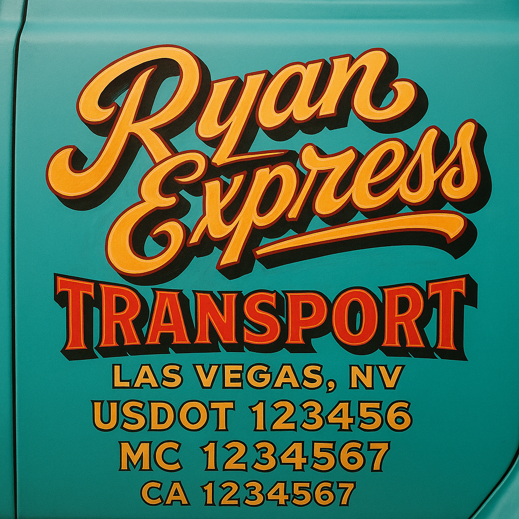 Custom Truck Door Decal Sticker Label Signs For Compliance | USDOT Truck Door Decal Lettering For Trucking & Transport Companies