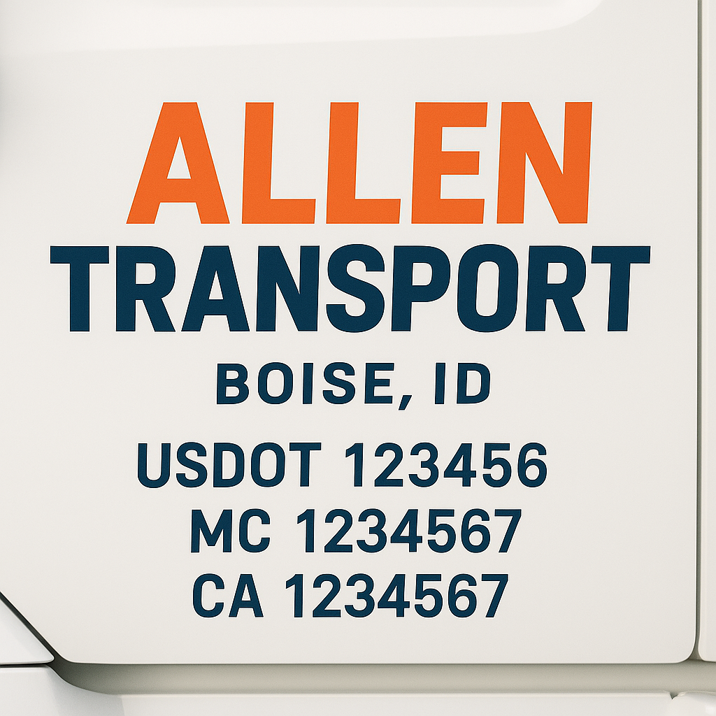 Custom Truck Door Decal Sticker Label Signs For Compliance | USDOT Truck Door Decal Lettering For Trucking & Transport Companies