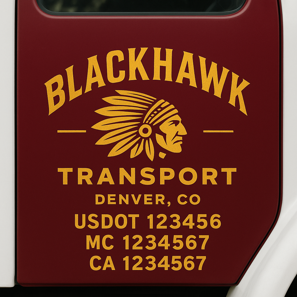 Custom Truck Door Decal Sticker Label Signs For Compliance | USDOT Truck Door Decal Lettering For Trucking & Transport Companies
