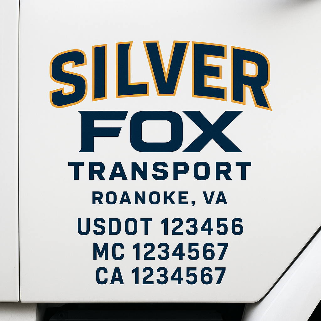 Custom Truck Door Decal Sticker Label Signs For Compliance | USDOT Truck Door Decal Lettering For Trucking & Transport Companies
