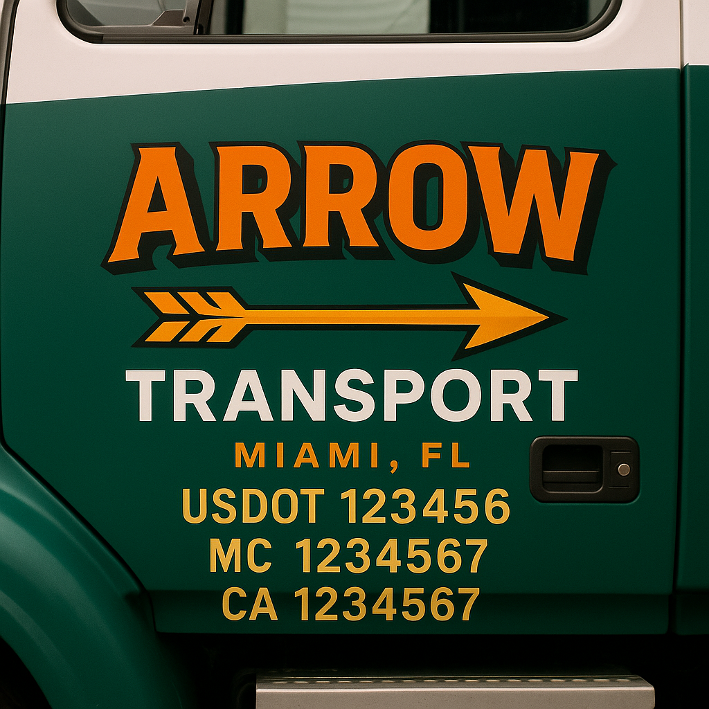Custom Truck Door Decal Sticker Label Signs For Compliance | USDOT Truck Door Decal Lettering For Trucking & Transport Companies
