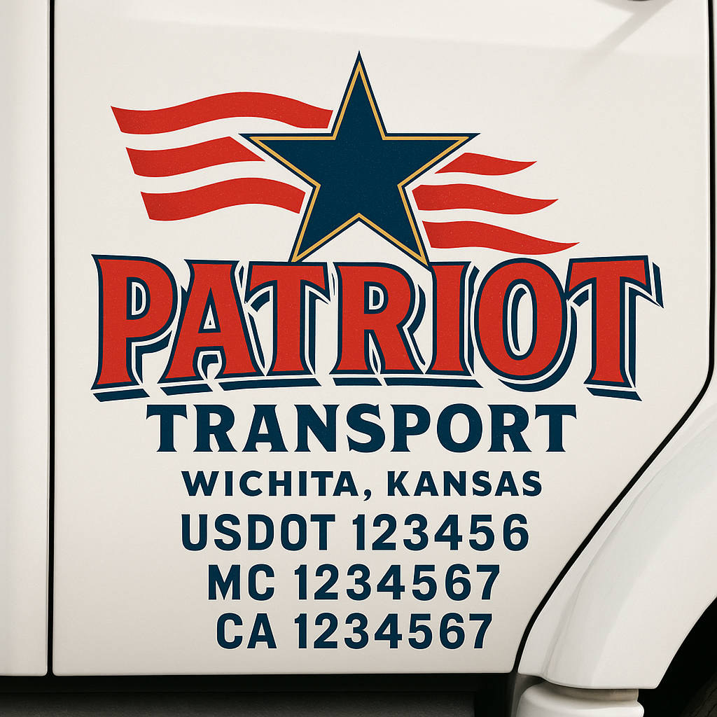 Custom Truck Door Decal Sticker Label Signs For Compliance | USDOT Truck Door Decal Lettering For Trucking & Transport Companies