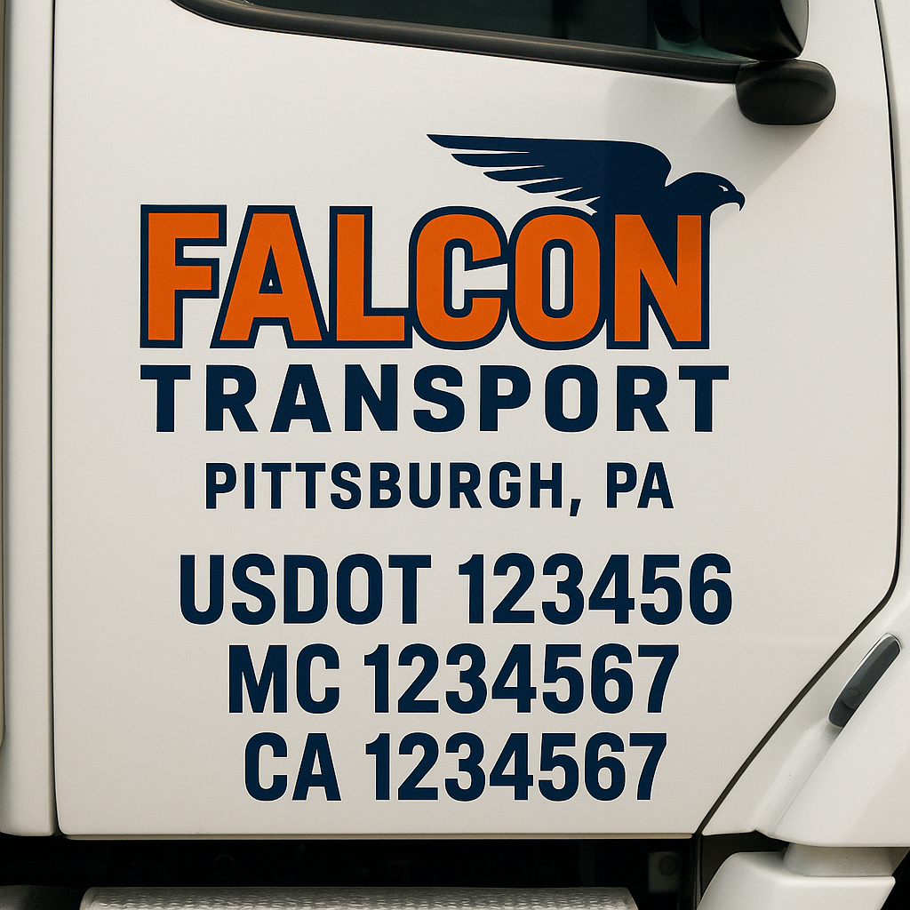 Custom Truck Door Decal Sticker Label Signs For Compliance | USDOT Truck Door Decal Lettering For Trucking & Transport Companies