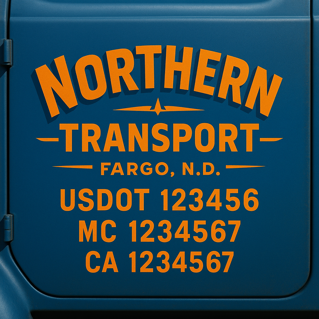 Custom Truck Door Decal Sticker Label Signs For Compliance | USDOT Truck Door Decal Lettering For Trucking & Transport Companies