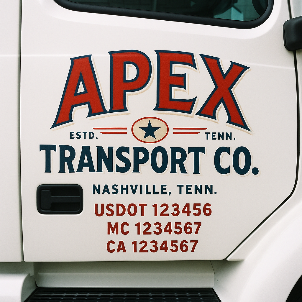 Custom Truck Door Decal Sticker Label Signs For Compliance | USDOT Truck Door Decal Lettering For Trucking & Transport Companies