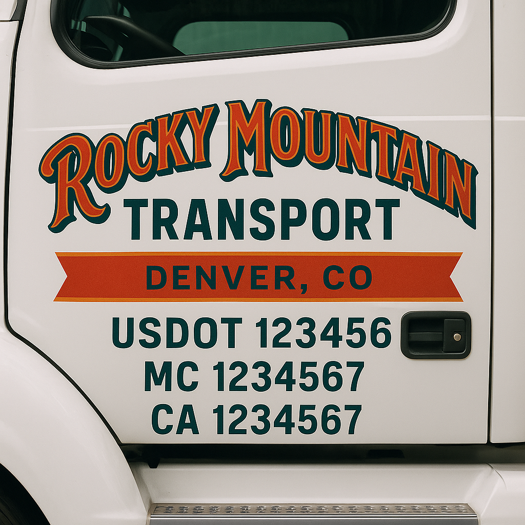 Custom Truck Door Decal Sticker Label Signs For Compliance | USDOT Truck Door Decal Lettering For Trucking & Transport Companies