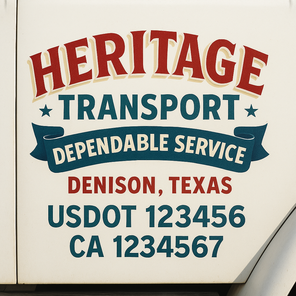 Custom Truck Door Decal Sticker Label Signs For Compliance | USDOT Truck Door Decal Lettering For Trucking & Transport Companies