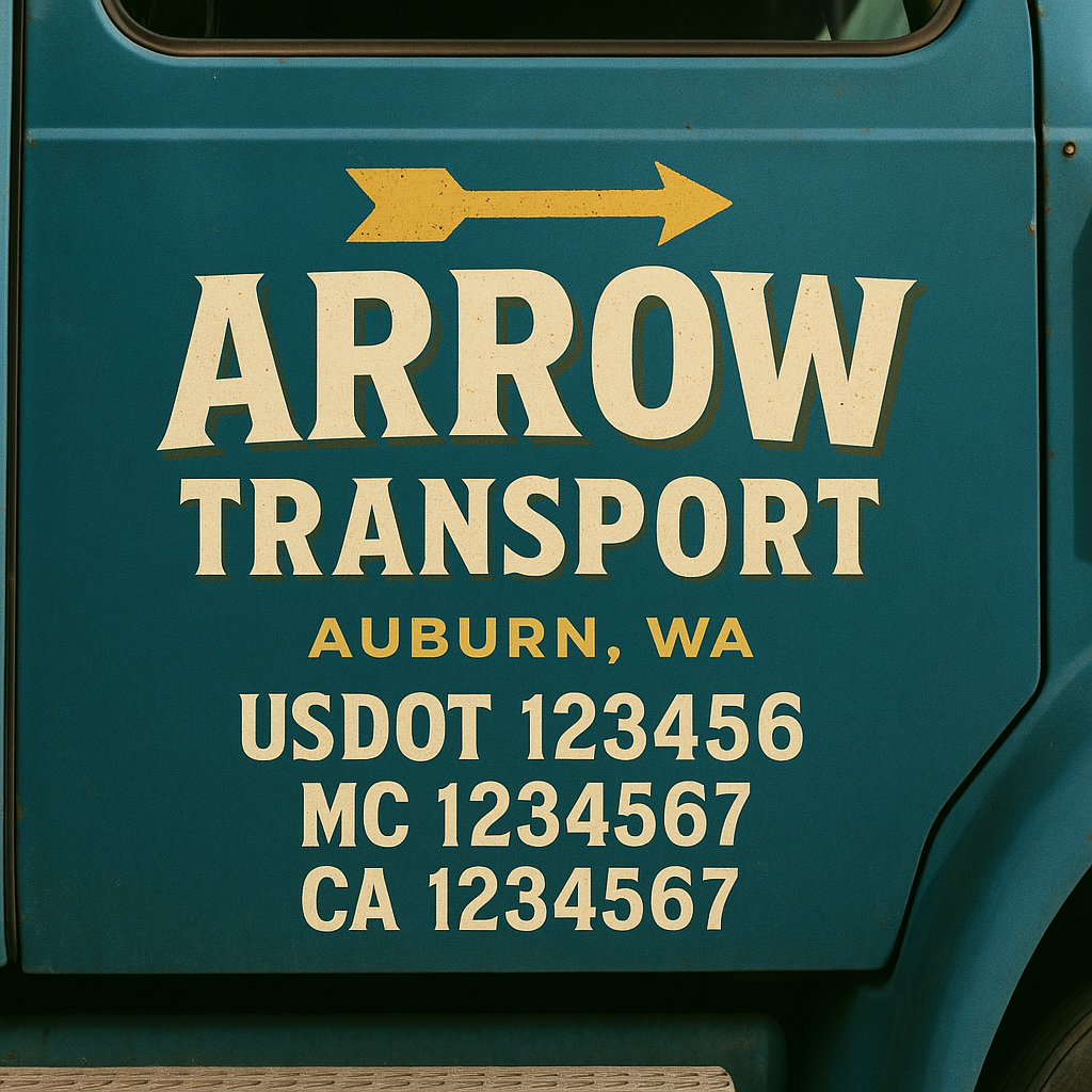 Custom Truck Door Decal Sticker Label Signs For Compliance | USDOT Truck Door Decal Lettering For Trucking & Transport Companies