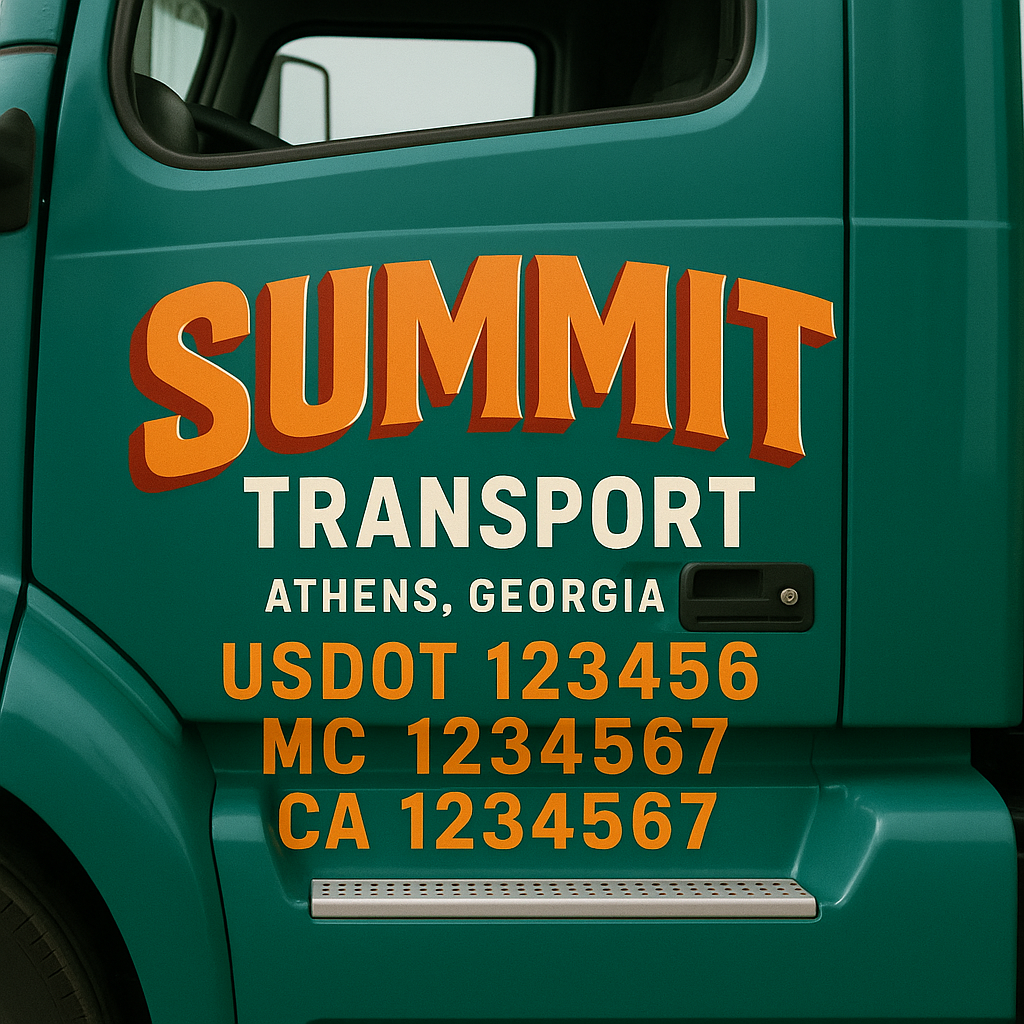 Custom Truck Door Decal Sticker Label Signs For Compliance | USDOT Truck Door Decal Lettering For Trucking & Transport Companies