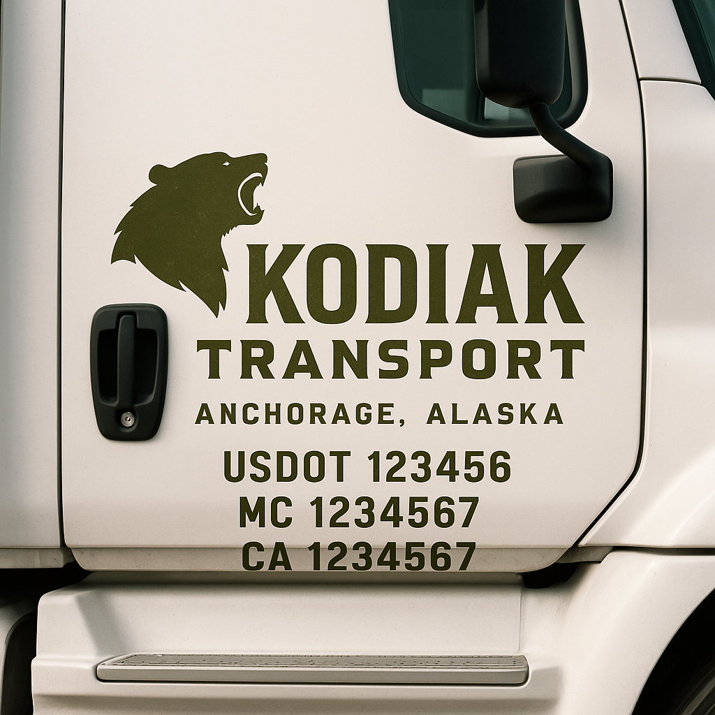 Custom Truck Door Decal Sticker Label Signs For Compliance | USDOT Truck Door Decal Lettering For Trucking & Transport Companies