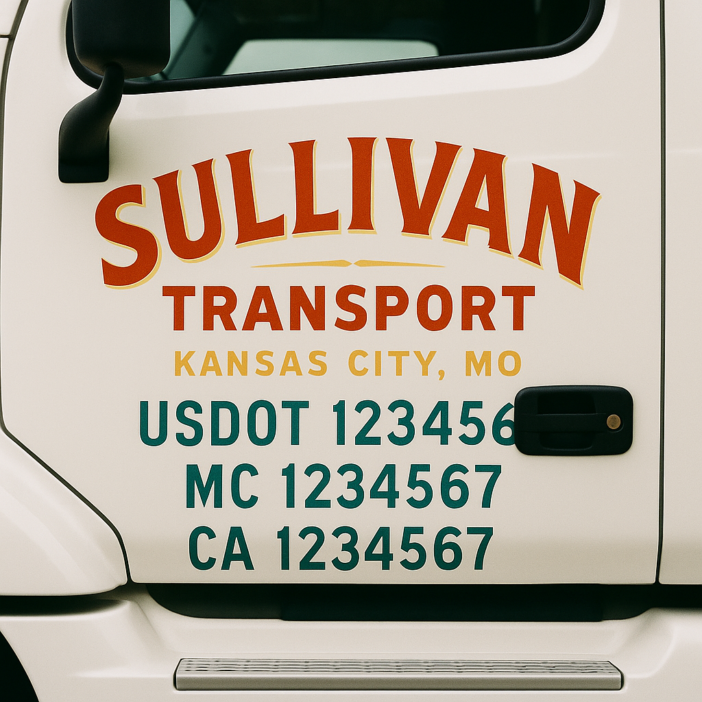 Custom Truck Door Decal Sticker Label Signs For Compliance | USDOT Truck Door Decal Lettering For Trucking & Transport Companies