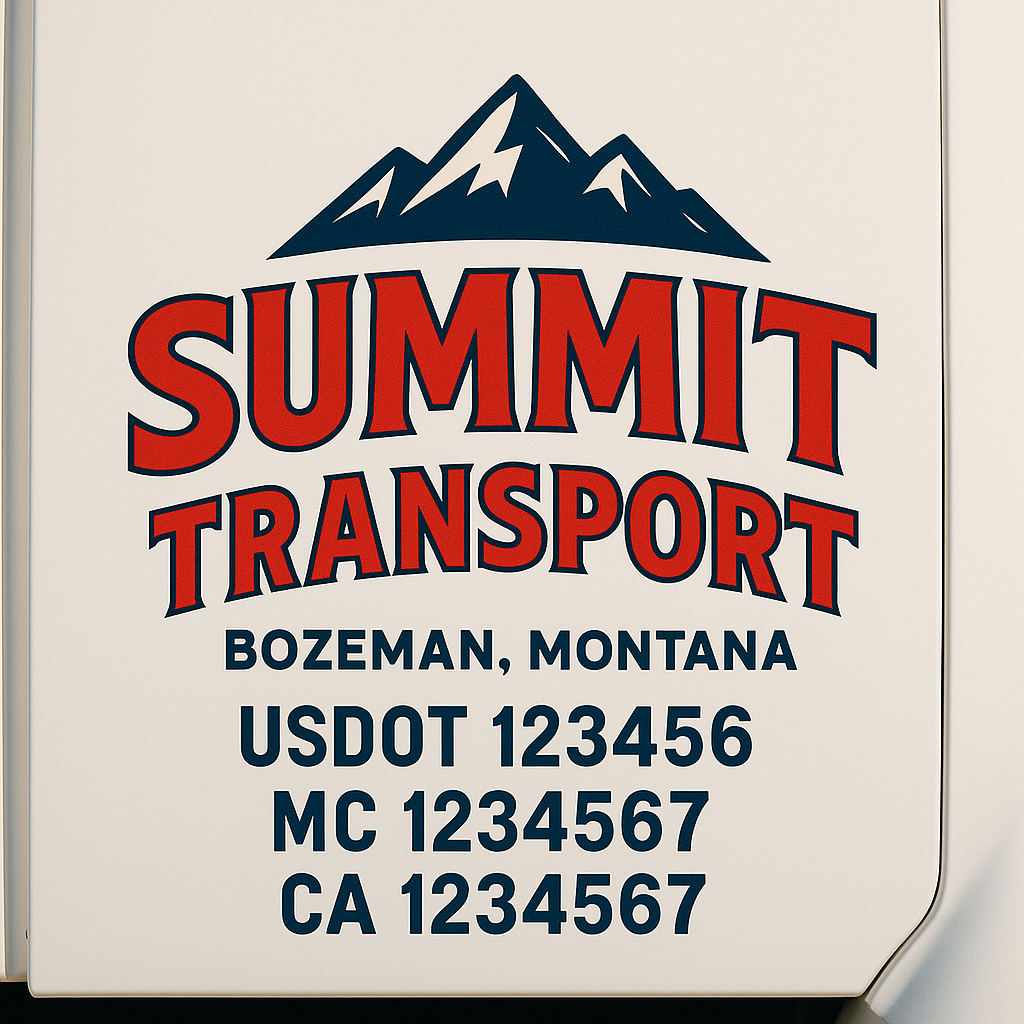 Custom Truck Door Decal Sticker Label Signs For Compliance | USDOT Truck Door Decal Lettering For Trucking & Transport Companies