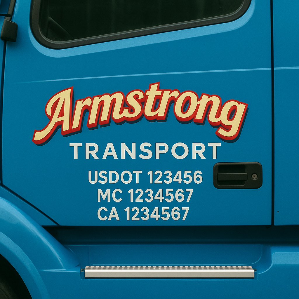 Custom Truck Door Decal Sticker Label Signs For Compliance | USDOT Truck Door Decal Lettering For Trucking & Transport Companies