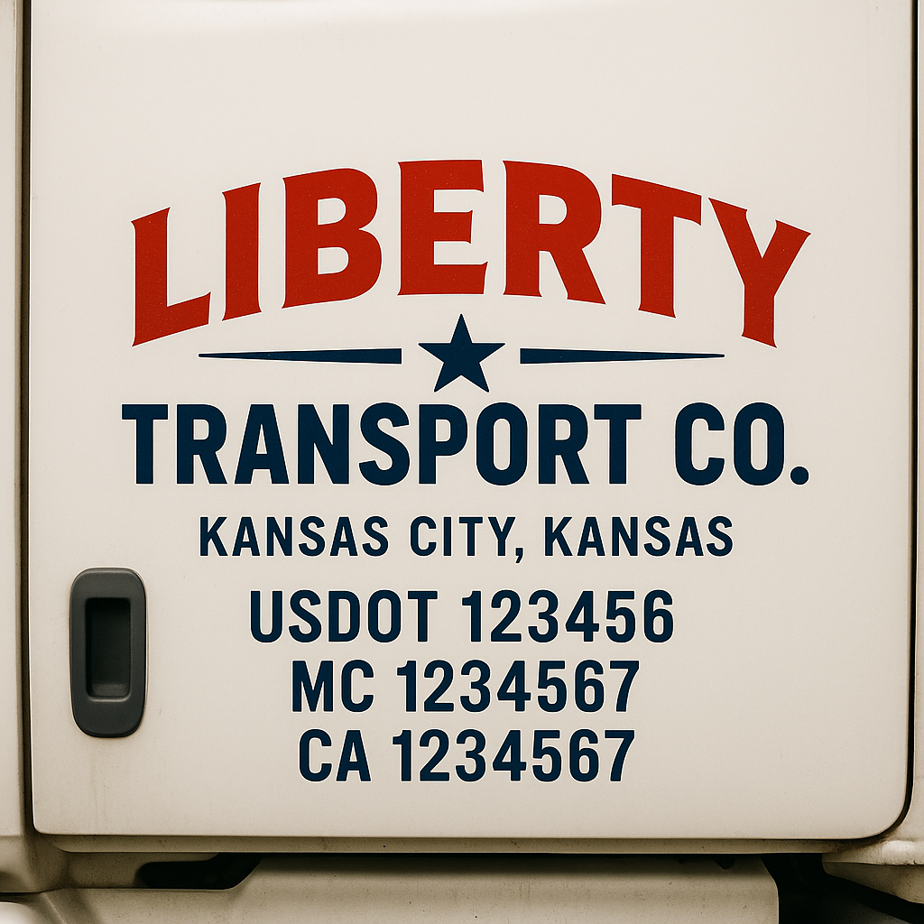 Custom Truck Door Decal Sticker Label Signs For Compliance | USDOT Truck Door Decal Lettering For Trucking & Transport Companies