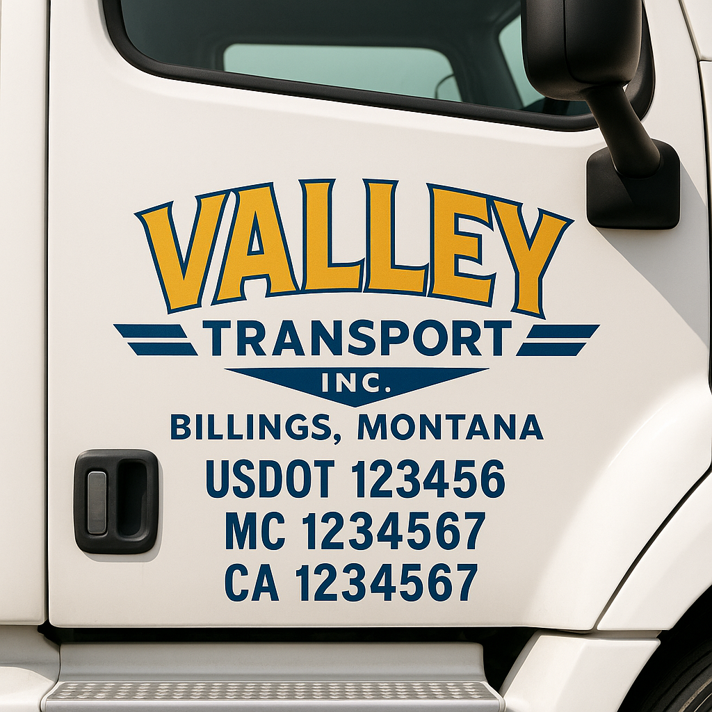 Custom Truck Door Decal Sticker Label Signs For Compliance | USDOT Truck Door Decal Lettering For Trucking & Transport Companies