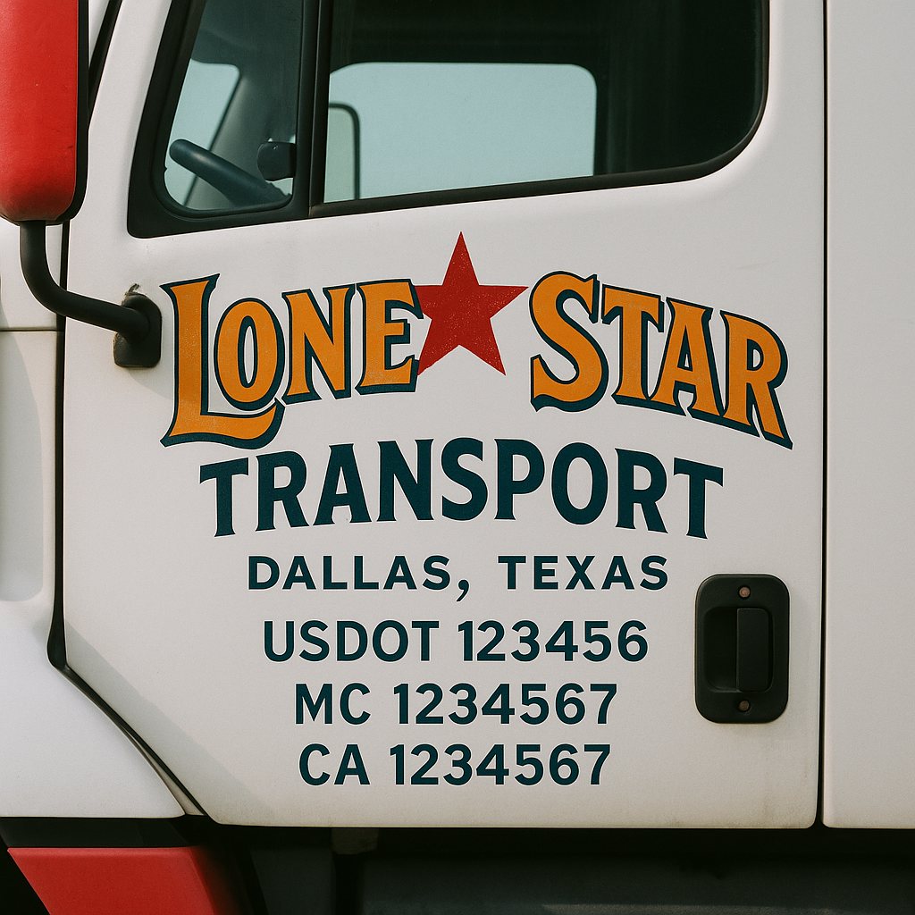 Custom Truck Door Decal Sticker Label Signs For Compliance | USDOT Truck Door Decal Lettering For Trucking & Transport Companies