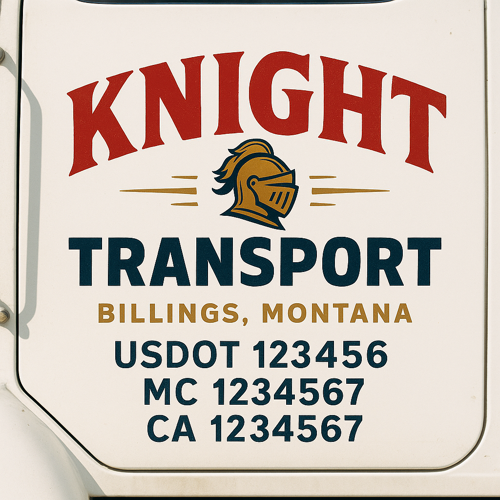 Custom Truck Door Decal Sticker Label Signs For Compliance | USDOT Truck Door Decal Lettering For Trucking & Transport Companies