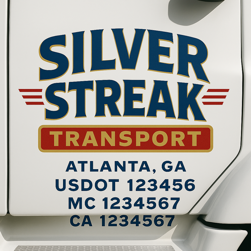Custom Truck Door Decal Sticker Label Signs For Compliance | USDOT Truck Door Decal Lettering For Trucking & Transport Companies