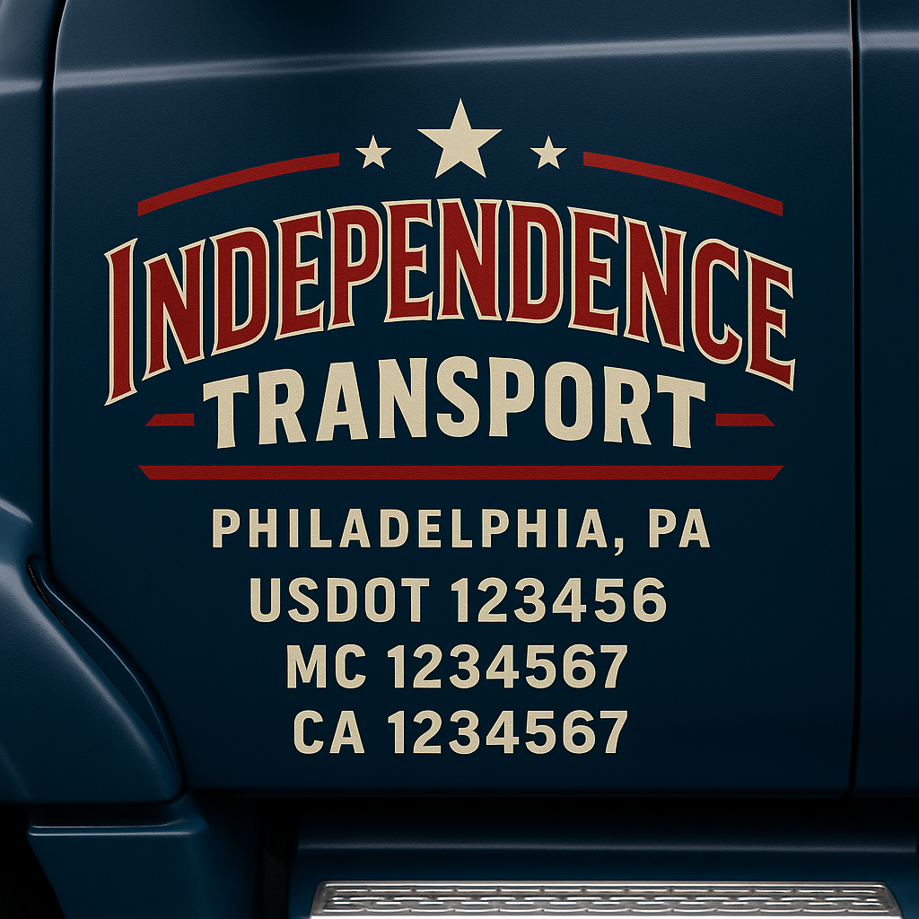 Custom Truck Door Decal Sticker Label Signs For Compliance | USDOT Truck Door Decal Lettering For Trucking & Transport Companies