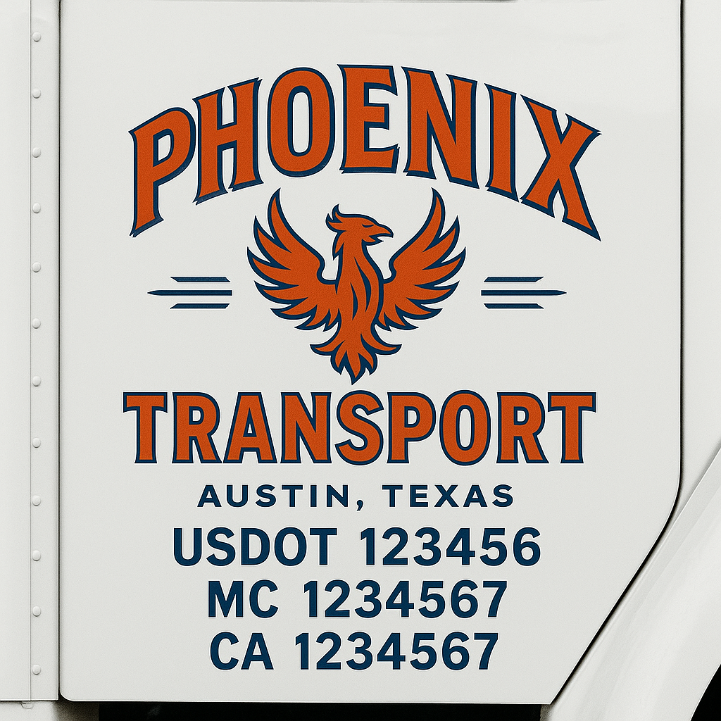 Custom Truck Door Decal Sticker Label Signs For Compliance | USDOT Truck Door Decal Lettering For Trucking & Transport Companies