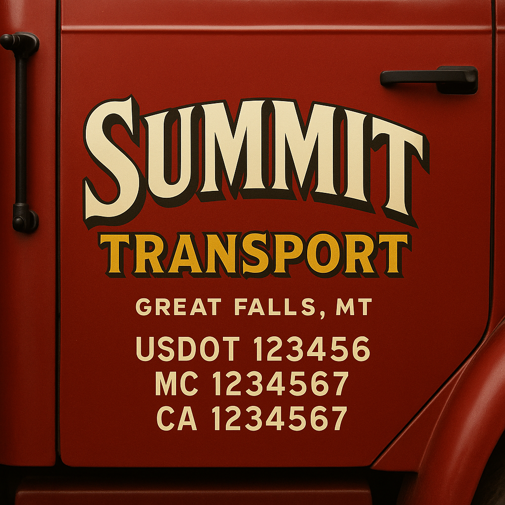 Custom Truck Door Decal Sticker Label Signs For Compliance | USDOT Truck Door Decal Lettering For Trucking & Transport Companies