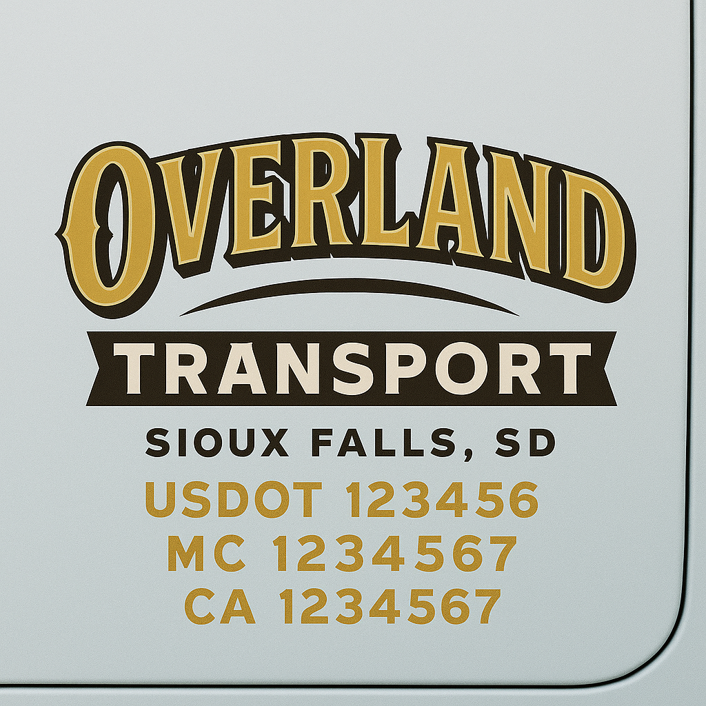 Custom Truck Door Decal Sticker Label Signs For Compliance | USDOT Truck Door Decal Lettering For Trucking & Transport Companies