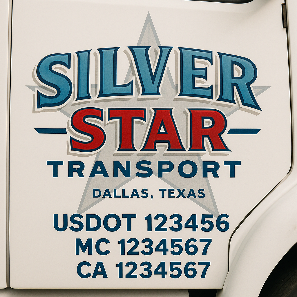Custom Truck Door Decal Sticker Label Signs For Compliance | USDOT Truck Door Decal Lettering For Trucking & Transport Companies
