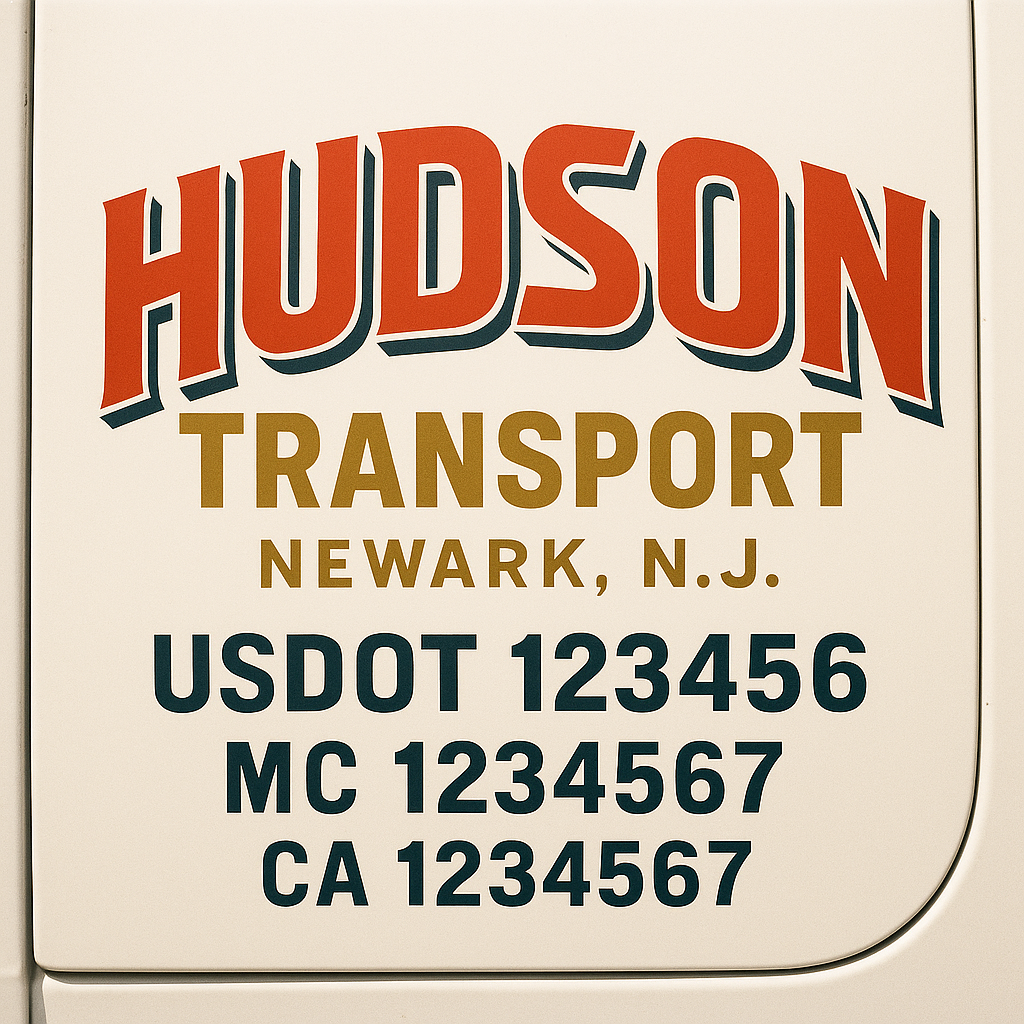 Custom Truck Door Decal Sticker Label Signs For Compliance | USDOT Truck Door Decal Lettering For Trucking & Transport Companies