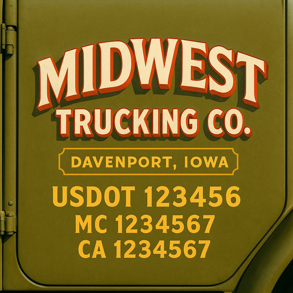Custom Truck Door Decal Sticker Label Signs For Compliance | USDOT Truck Door Decal Lettering For Trucking & Transport Companies
