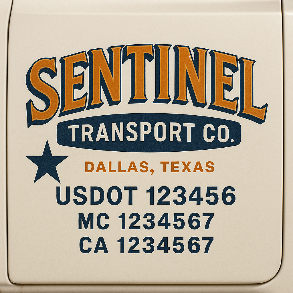 Custom Truck Door Decal Sticker Label Signs For Compliance | USDOT Truck Door Decal Lettering For Trucking & Transport Companies