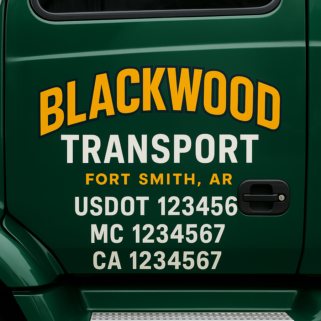 Custom Truck Door Decal Sticker Label Signs For Compliance | USDOT Truck Door Decal Lettering For Trucking & Transport Companies
