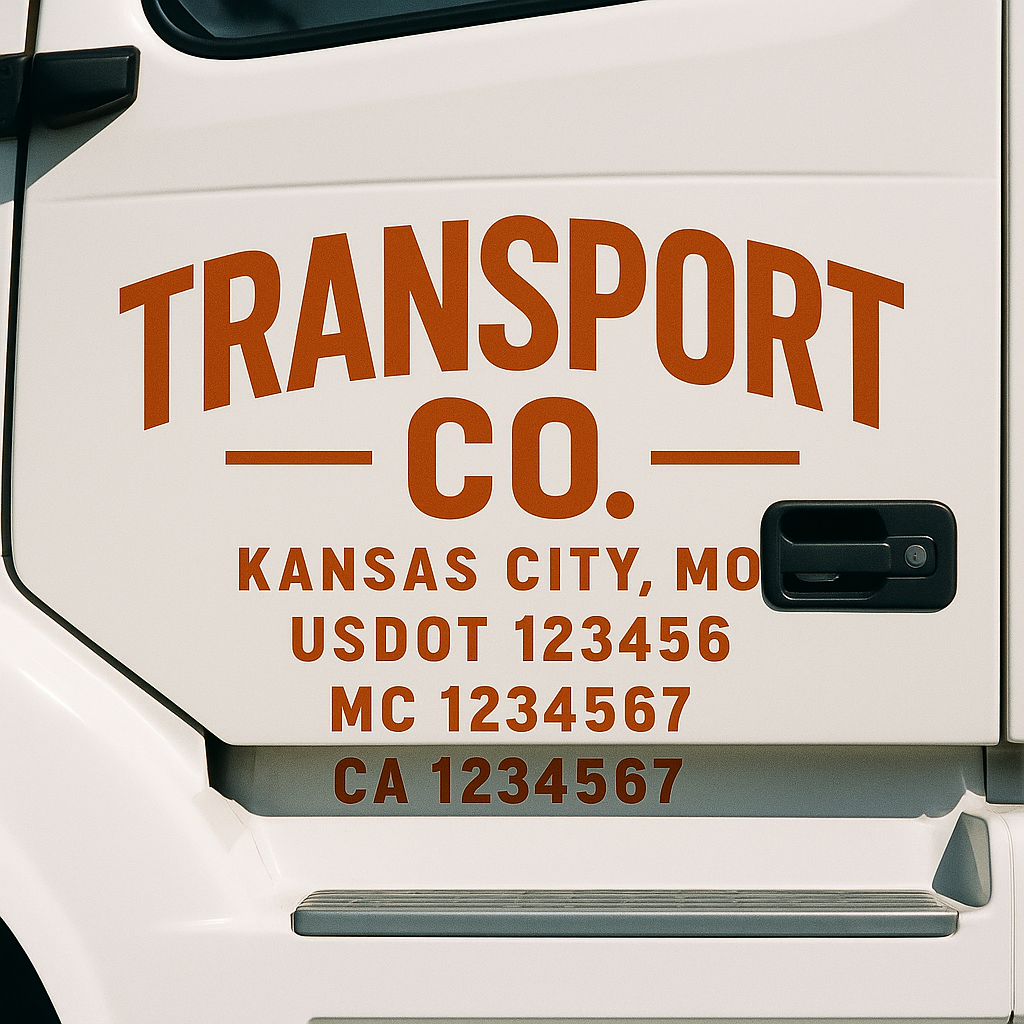 Custom Truck Door Decal Sticker Label Signs For Compliance | USDOT Truck Door Decal Lettering For Trucking & Transport Companies