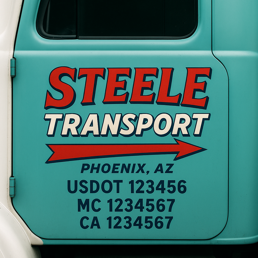 Custom Truck Door Decal Sticker Label Signs For Compliance | USDOT Truck Door Decal Lettering For Trucking & Transport Companies
