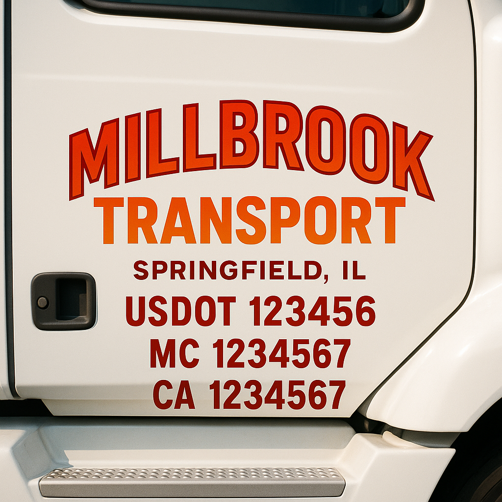 Custom Truck Door Decal Sticker Label Signs For Compliance | USDOT Truck Door Decal Lettering For Trucking & Transport Companies