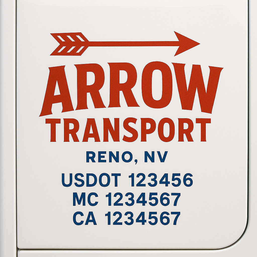 Custom Truck Door Decal Sticker Label Signs For Compliance | USDOT Truck Door Decal Lettering For Trucking & Transport Companies