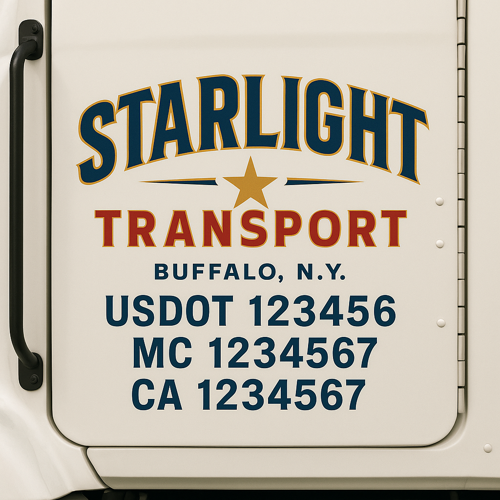 Custom Truck Door Decal Sticker Label Signs For Compliance | USDOT Truck Door Decal Lettering For Trucking & Transport Companies