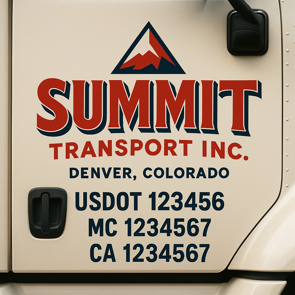 Custom Truck Door Decal Sticker Label Signs For Compliance | USDOT Truck Door Decal Lettering For Trucking & Transport Companies