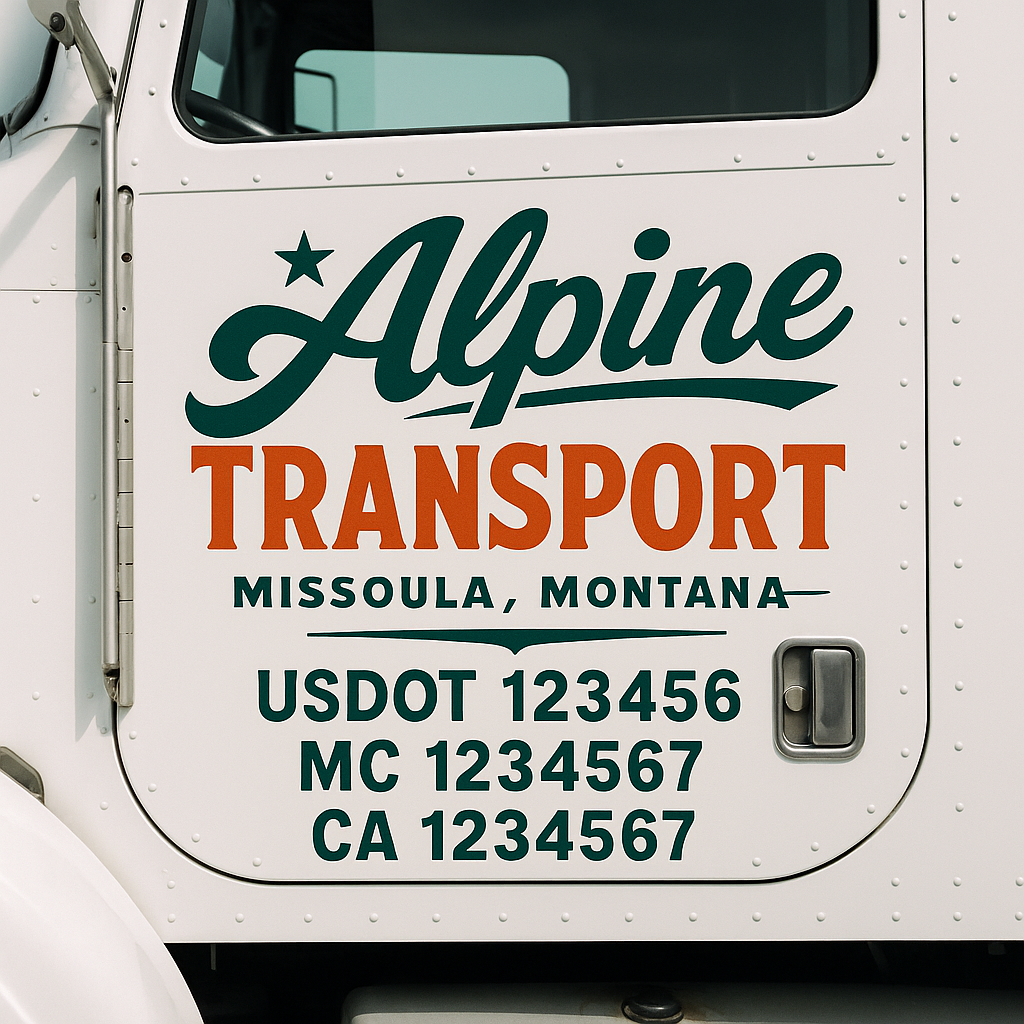 Custom Truck Door Decal Sticker Label Signs For Compliance | USDOT Truck Door Decal Lettering For Trucking & Transport Companies