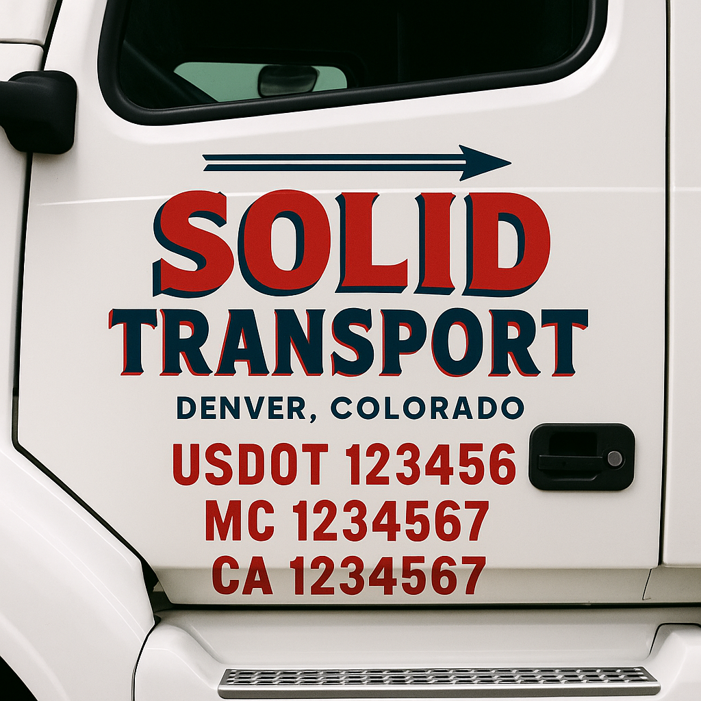 Custom Truck Door Decal Sticker Label Signs For Compliance | USDOT Truck Door Decal Lettering For Trucking & Transport Companies