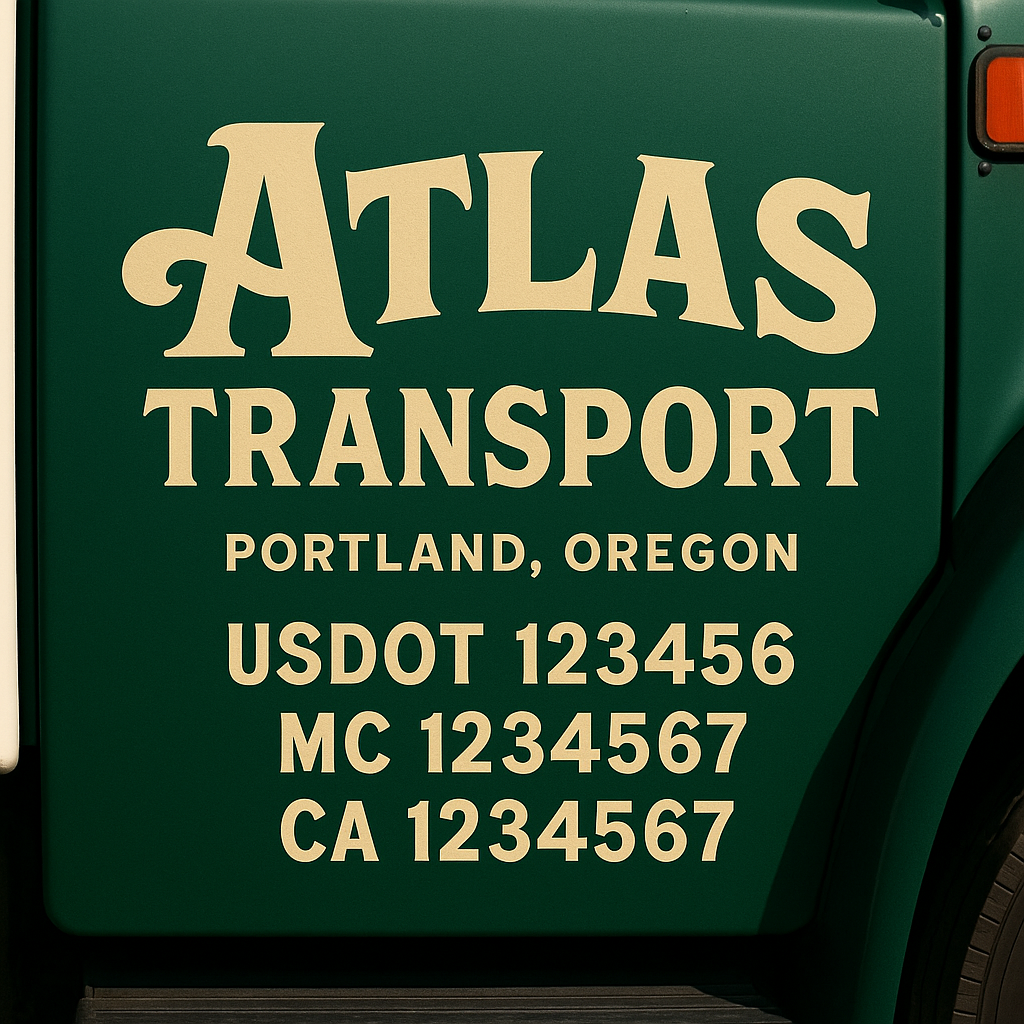 Custom Truck Door Decal Sticker Label Signs For Compliance | USDOT Truck Door Decal Lettering For Trucking & Transport Companies