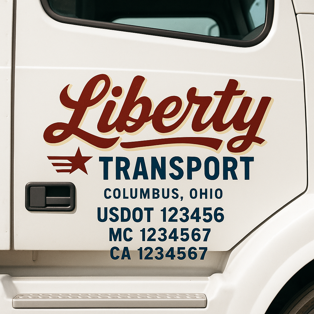 Custom Truck Door Decal Sticker Label Signs For Compliance | USDOT Truck Door Decal Lettering For Trucking & Transport Companies