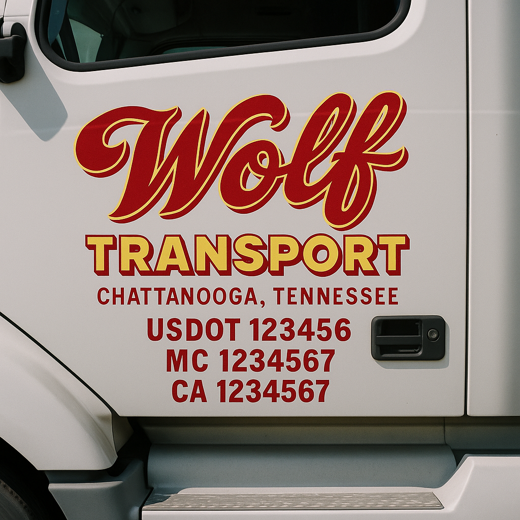 Custom Truck Door Decal Sticker Label Signs For Compliance | USDOT Truck Door Decal Lettering For Trucking & Transport Companies