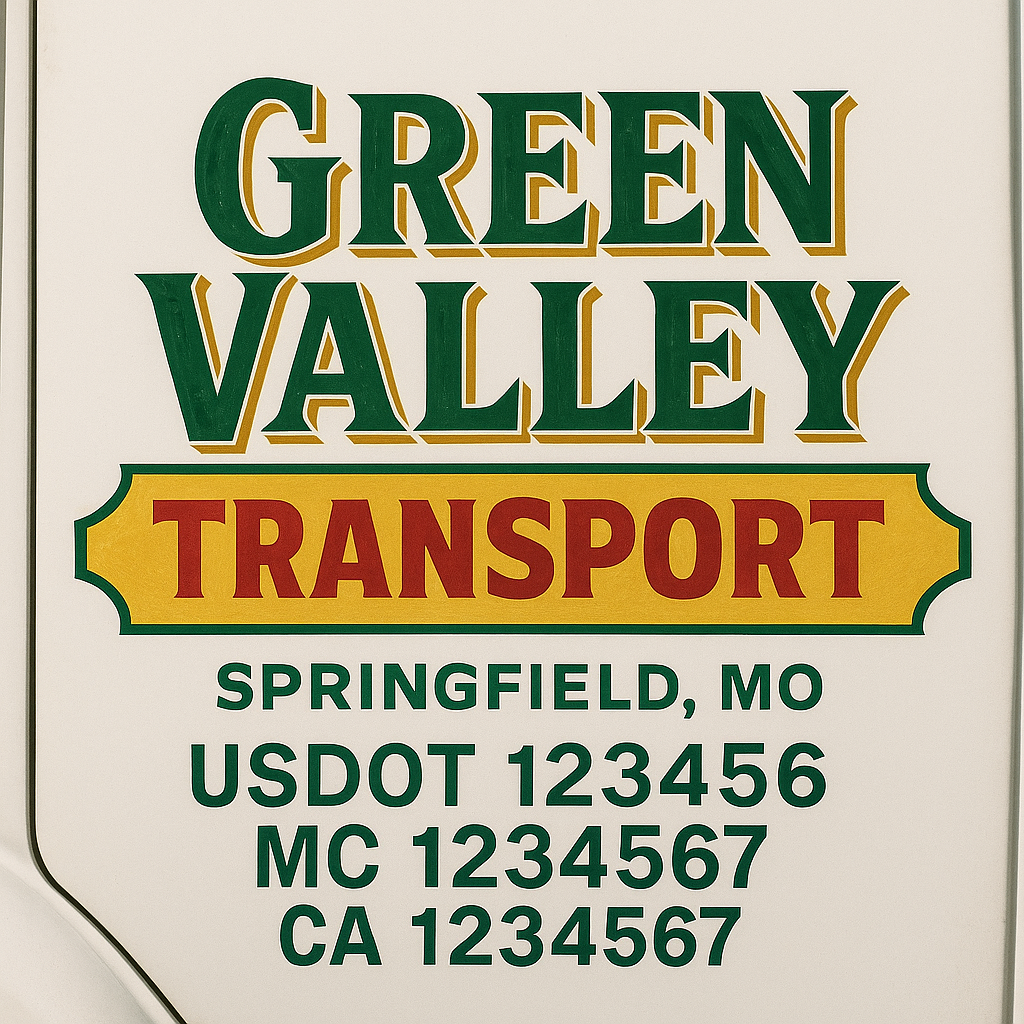 Custom Truck Door Decal Sticker Label Signs For Compliance | USDOT Truck Door Decal Lettering For Trucking & Transport Companies