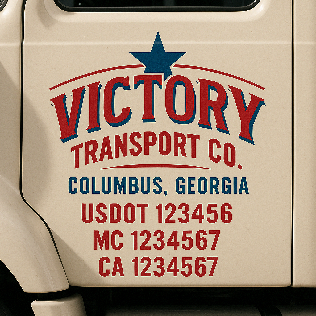 Custom Truck Door Decal Sticker Label Signs For Compliance | USDOT Truck Door Decal Lettering For Trucking & Transport Companies
