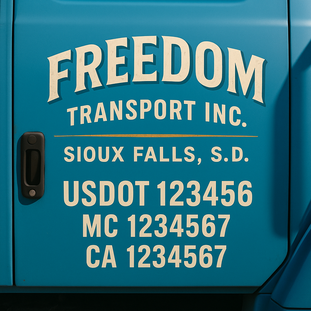 Custom Truck Door Decal Sticker Label Signs For Compliance | USDOT Truck Door Decal Lettering For Trucking & Transport Companies