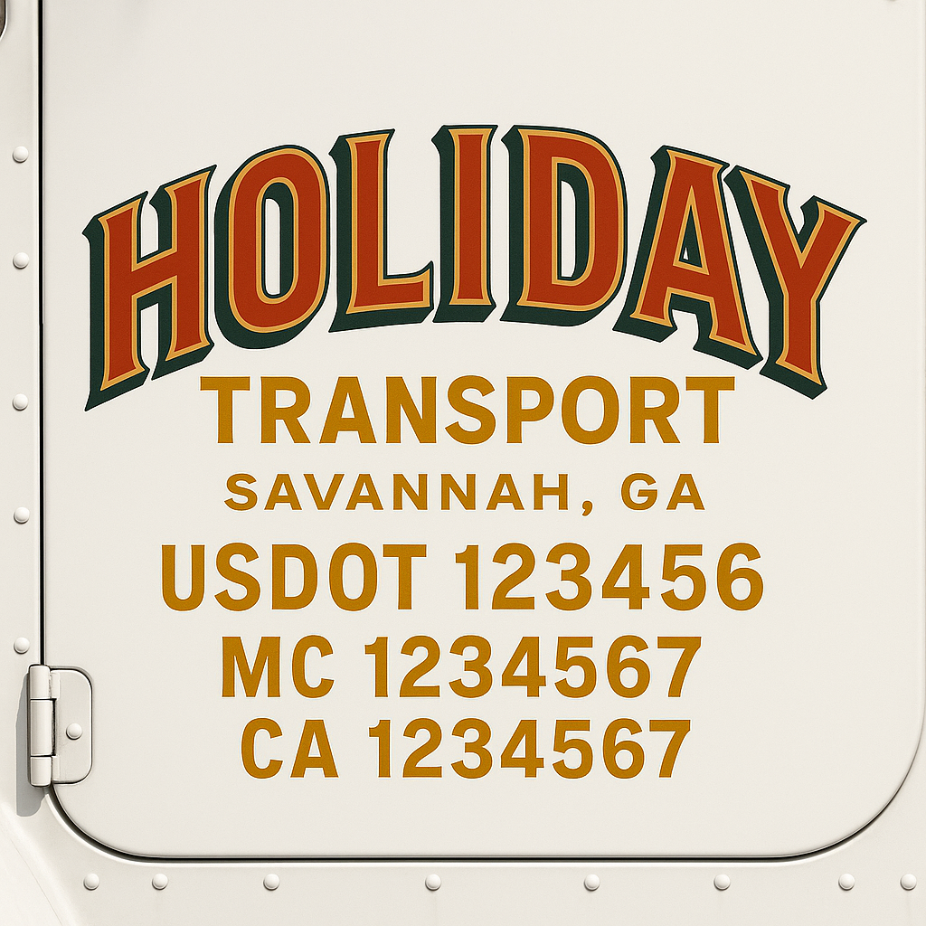 Custom Truck Door Decal Sticker Label Signs For Compliance | USDOT Truck Door Decal Lettering For Trucking & Transport Companies