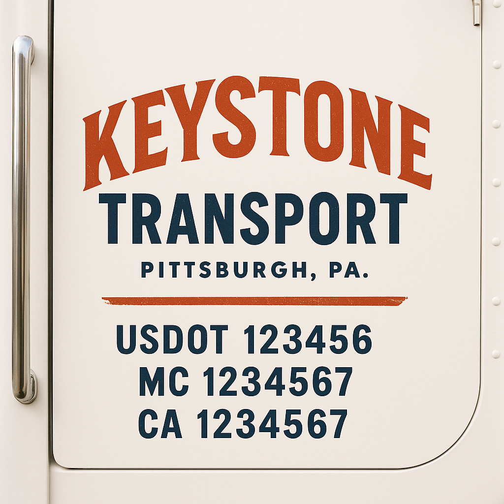 Custom Truck Door Decal Sticker Label Signs For Compliance | USDOT Truck Door Decal Lettering For Trucking & Transport Companies